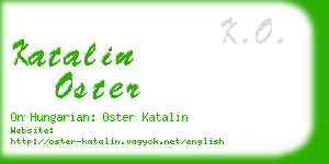 katalin oster business card